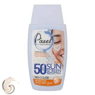 کرم ضدآفتاب بی‌رنگ پیکسل SPF50 مدل Sensitive، مناسب پوست‌های خشک و حساس، حجم 50 میلی‌لیتر