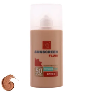 فلوئید ضد آفتاب رنگی مای SPF 50 مدل Smart Defense  ‌مناسب انواع پوست حجم 50 میلی‌ لیتر